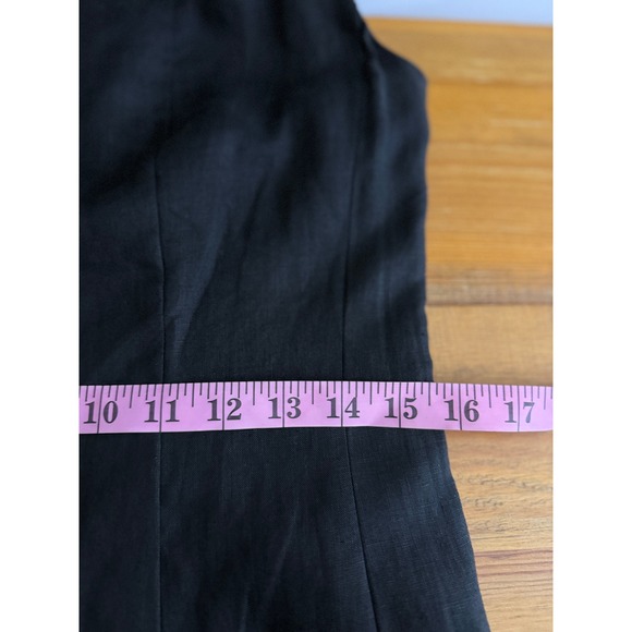 Jenni Kayne Kinney Dress Black Linen Square Neck Midi A Line Size M - Picture 10 of 11